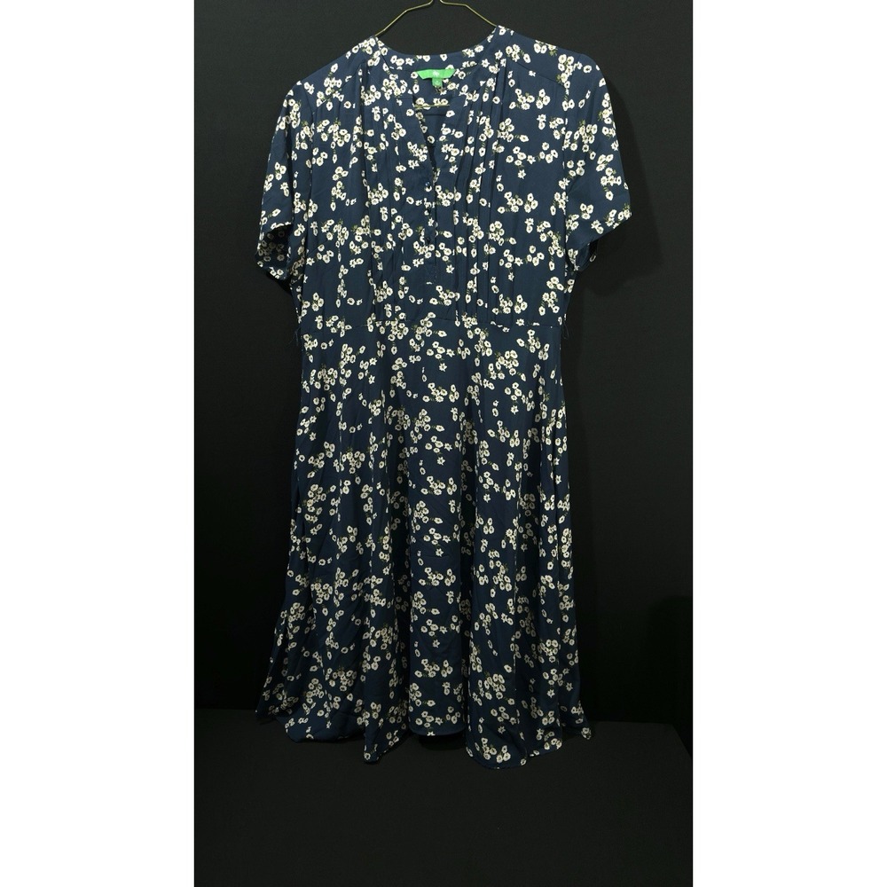 DIP Women's Floral Blue‎ & White Button-Front Dress Size 16